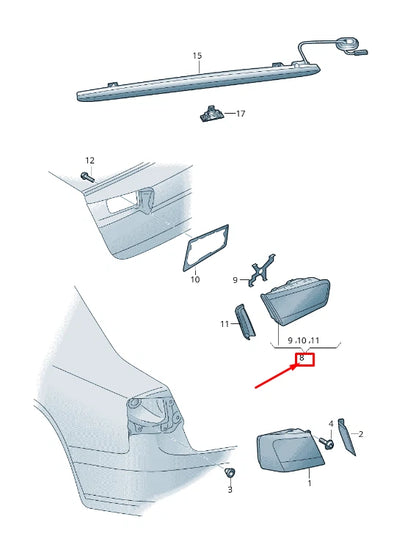 NEW AUDI A6 AVANT C7 REAR RIGHT SIDE TAILGATE TAILLIGHT 4G9945094F ORIGINAL