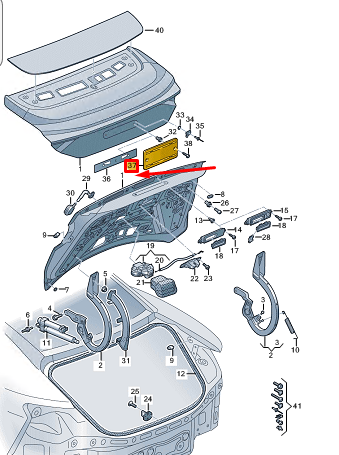 new audi e-tron gt rear bumper license plate bracket 4k88271139b9 original