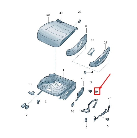 NEW VW TOURAN 5T FRONT RIGHT SEAT RETAINING BAR 510881560