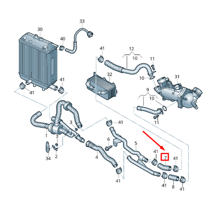 new audi rs7 sportback 4g engine coolant hose 4g0121062 original