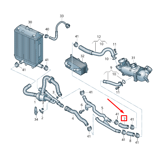 new audi rs7 sportback 4g engine coolant hose 4g0121062 original