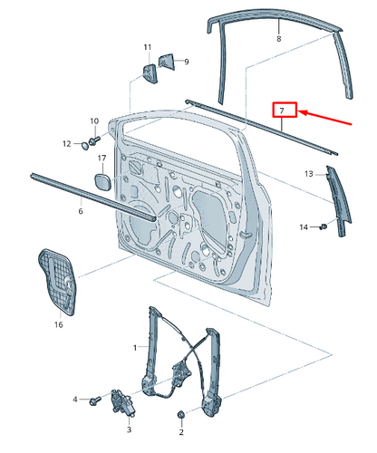 new seat leon 5f front right outer window aperture seal 5f4837478a5ap original