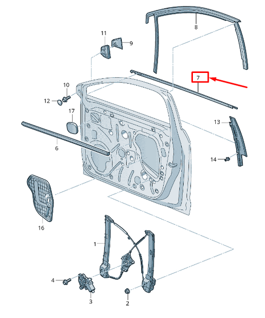 new seat leon 5f front right outer window aperture seal 5f4837478a5ap original