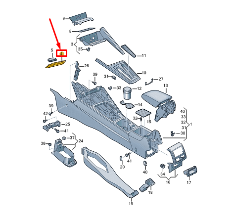NEW VW GOLF CD MK8 CENTER CONSOLE TRIM LHD 5H18630991QB ORIGINAL