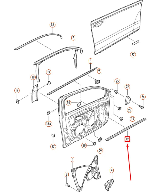 NEW VW GOLF 5K MK6 FRONT RIGHT INNER WINDOW SEAL TRIM 1K5837472D5AP