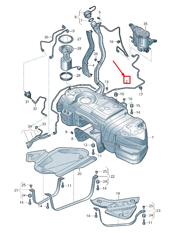 NEW VW TOUAREG CR FUEL TANK BREATHER LINE 4M4201995C