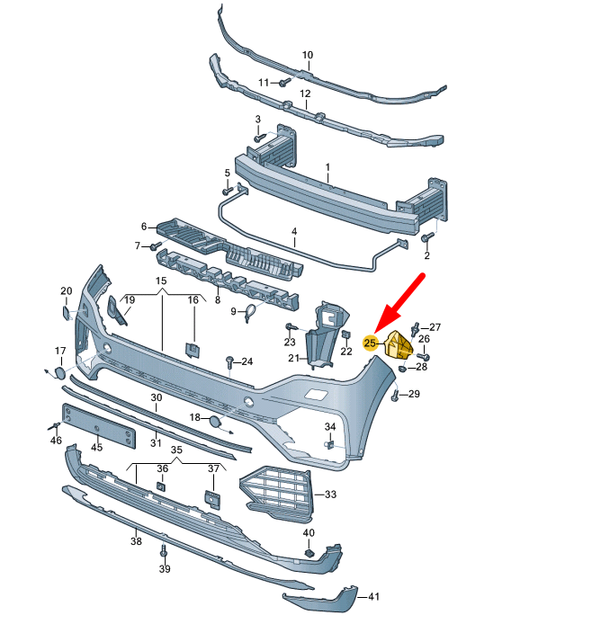NEW VW TOUAREG CR MK3 FRONT LEFT BUMPER GUIDE PROFILE 760807049C ORIGINAL
