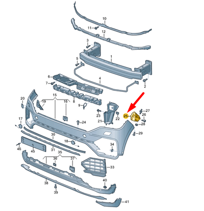 NEW VW TOUAREG CR MK3 FRONT LEFT BUMPER GUIDE PROFILE 760807049C ORIGINAL