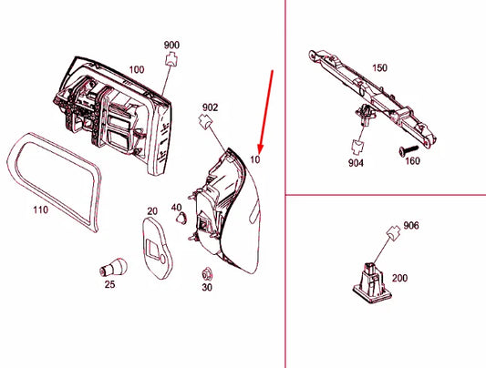 NEW MERCEDES-BENZ GLC X253 REAR RIGHT SIDE PANEL LIGHT A2539060800 ORIGINAL