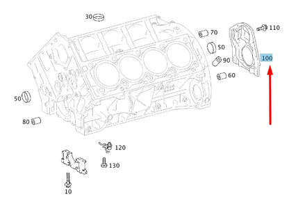 NEW MERCEDES-BENZ E W212 REAR CYLINDER CRANKCASE COVER A2730100814 ORIGINAL