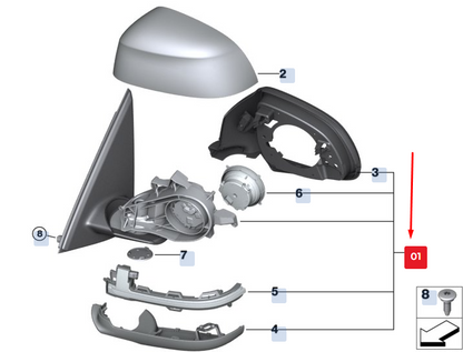 new bmw x3 f25 front right side wing mirror 51167477942 7477942 original