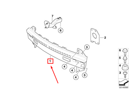 new mini cooper r50 us/golf front bumper carrier 7056709 lhd 51117056709