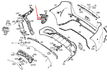 new mercedes-benz b w247 rear right bumper bracket a2478851900 original