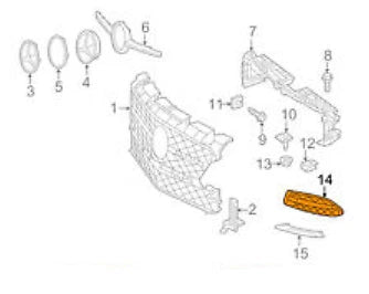 NEW MB SLK R172 FRONT RIGHT FOG LIGHT GRILLE A1728850423 ORIGINAL
