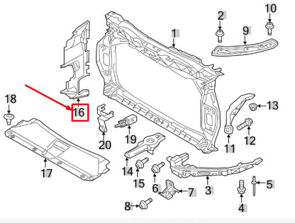 NEW AUDI Q3 8U FRONT RIGHT RADIATOR SUPPORT BAFFLE 8U0121284J ORIGINAL