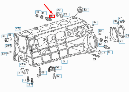 NEW MB SL R129 CYLINDER CRANKCASE WATER DRAIN SCREW PLUG A6019970430 ORIGINAL