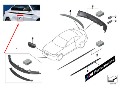 new bmw 2 f22 m performance side accent stripes 51142406145 2406145 original