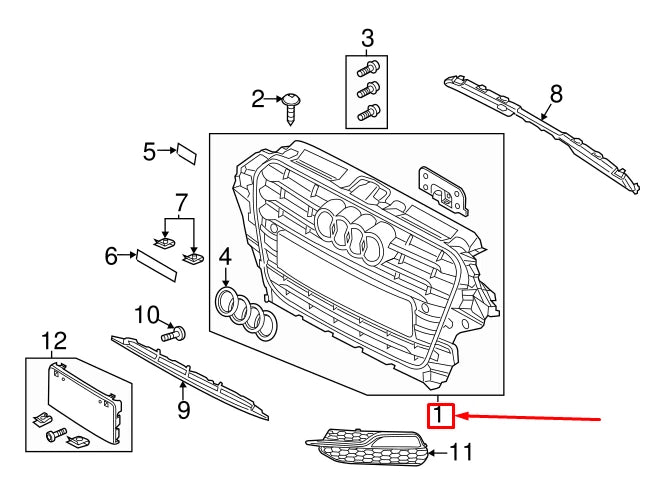NEW AUDI A3 SPORTBACK 8V FRONT RADIATOR GRILLE 8V5853651DCKA ORIGINAL