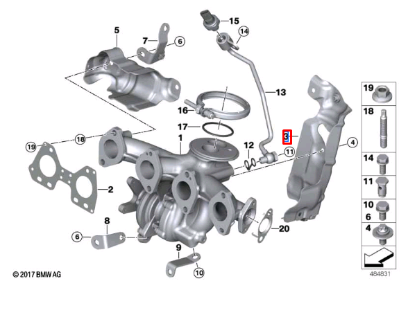new bmw x1 f48 turbocharger heat protection shield 11628585808 original