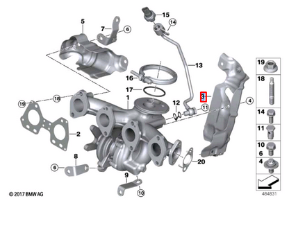 new bmw x1 f48 turbocharger heat protection shield 11628585808 original