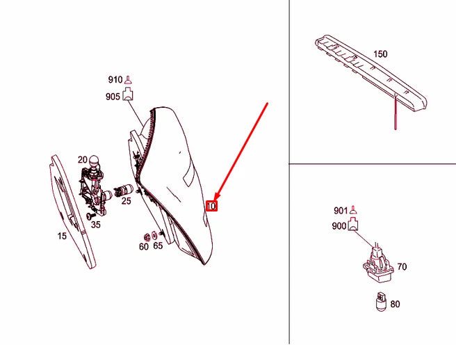 NEW MERCEDES-BENZ S W221 REAR LEFT TAIL LIGHT A2218201364 ORIGINAL