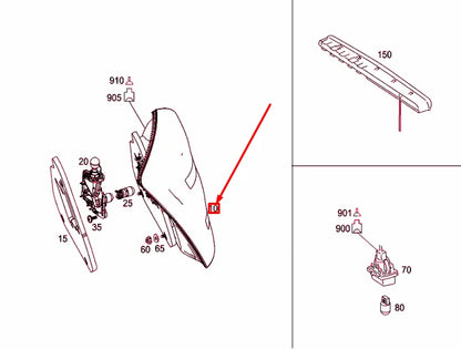 NEW MERCEDES-BENZ S W221 REAR LEFT TAIL LIGHT A2218201364 ORIGINAL