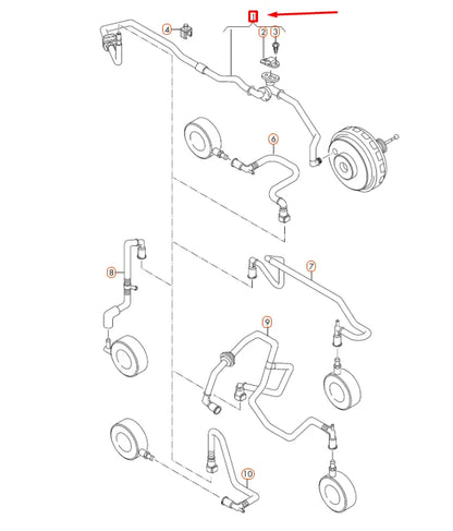 NEW VOLKSWAGEN TOUAREG 7P BRAKE SERVO VACUUM PIPE LHD 7P0611932AP ORIGINAL