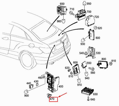 new mercedes-benz e c207 rear sam control module bracket a2045455640 original