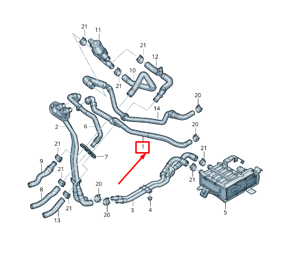 new audi a8 4n coolant hose with quick release coupling 4n1819314k original