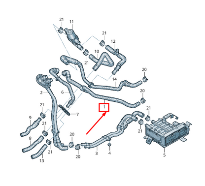 new audi a8 4n coolant hose with quick release coupling 4n1819314k original
