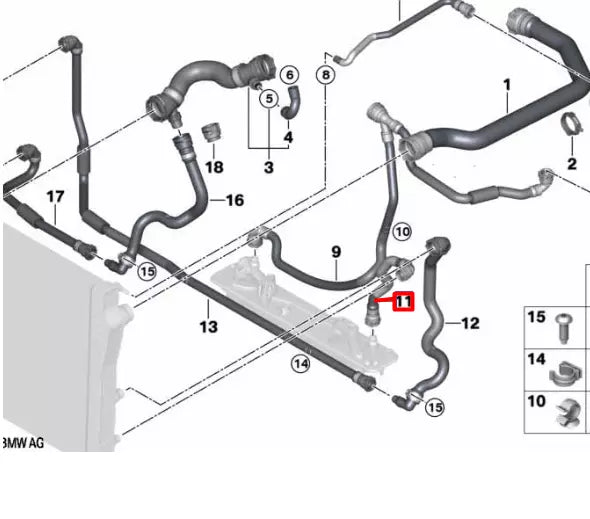 NEW BMW X5 E70 COOLANT HOSE PIPE 17127794157 ORIGINAL