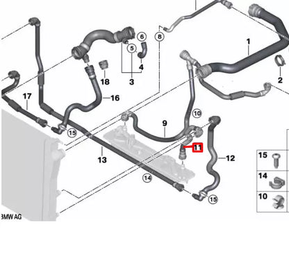 NEW BMW X5 E70 COOLANT HOSE PIPE 17127794157 ORIGINAL
