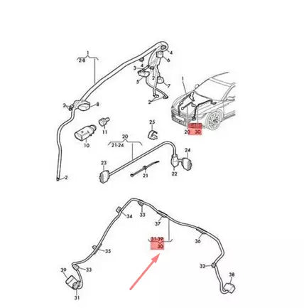 NEW VOLKSWAGEN ARTEON 3H7 RADAR ADAPTER CABLE HARNESS 3G8971206S