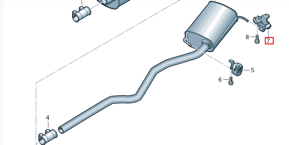 NEW VOLKSWAGEN TRANSPORTER T6 REAR EXHAUST SILENCER BRACKET 7H0253144B GEN
