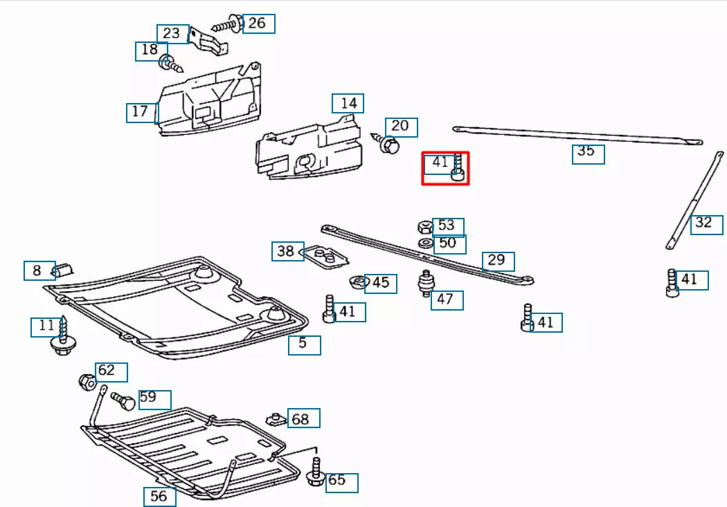 NEW MERCEDES-BENZ SL R129 ENGINE STRUT BOLT A0019902512 ORIGINAL