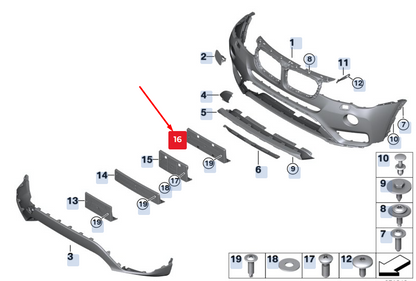 new bmw x3 f25 front bumper license plate holder 51117347973 7347973 original