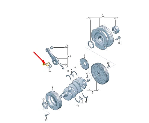 NEW AUDI A8 4H ENGINE UPPER MAIN ROD BEARING 2 PCS 07L105701NGLB