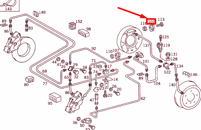 new mercedes-benz g w461 rear brake line clamp a6014285041 original