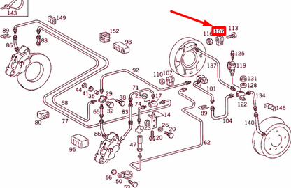 new mercedes-benz g w461 rear brake line clamp a6014285041 original