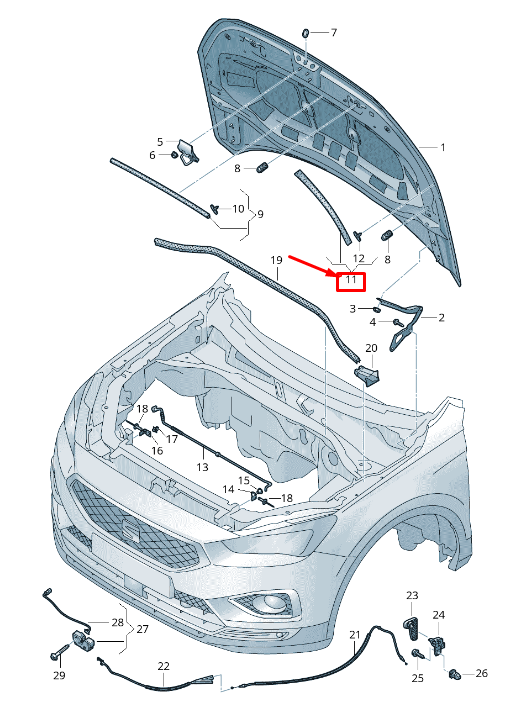 new seat tarraco kn left flap gasket 5fj823737 original