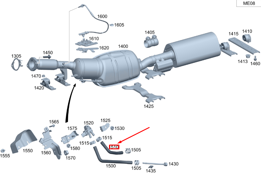 new mercedes-benz gla h247 upstream exhaust gas hose a1774923000 original