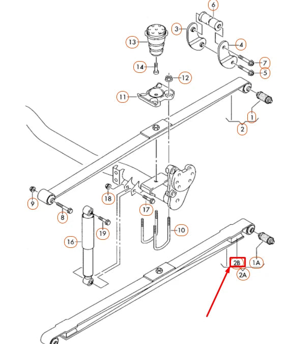 NEW VOLKSWAGEN CADDY 2K REAR AXLE LEAF SPRING STOP BUFFER 2K5511155 ORIGINAL