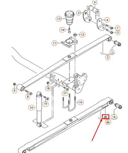 NEW VOLKSWAGEN CADDY 2K REAR AXLE LEAF SPRING STOP BUFFER 2K5511155 ORIGINAL