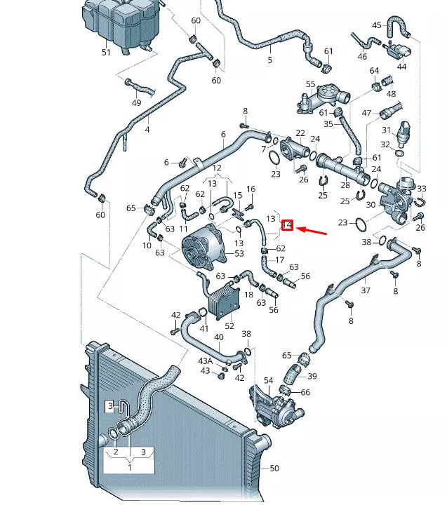 NEW VW TOUAREG 7P MK2 COOLANT HOSE LEFT PIPE UNION 079121131AL