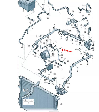 NEW VW TOUAREG 7P MK2 COOLANT HOSE LEFT PIPE UNION 079121131AL