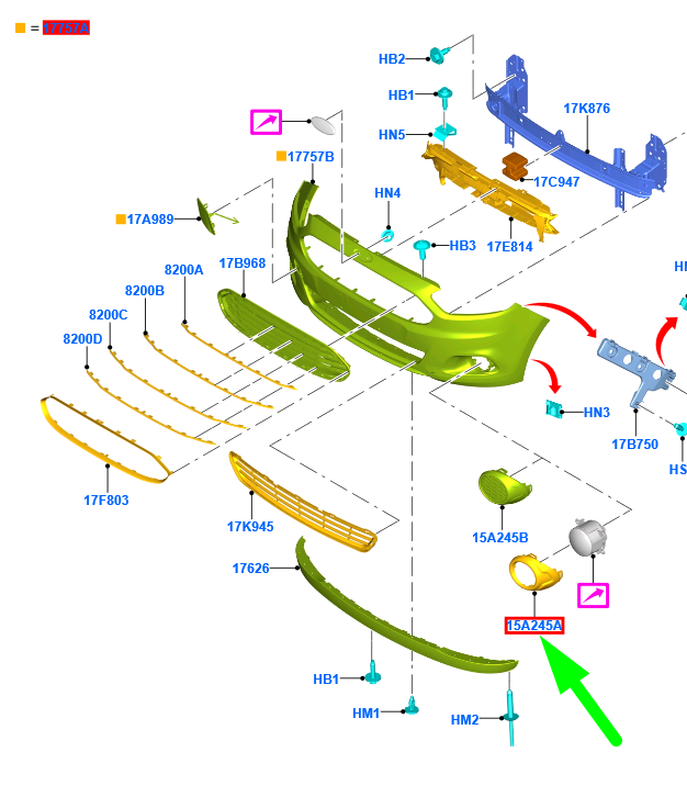 new ford ka mk3 front right fog lamp trim bezel 1943052 e4b5-15a298-db original