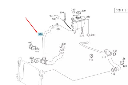 NEW MERCEDES-BENZ SLK R171 RADIATOR BOTTOM HOSE A1715010482 ORIGINAL