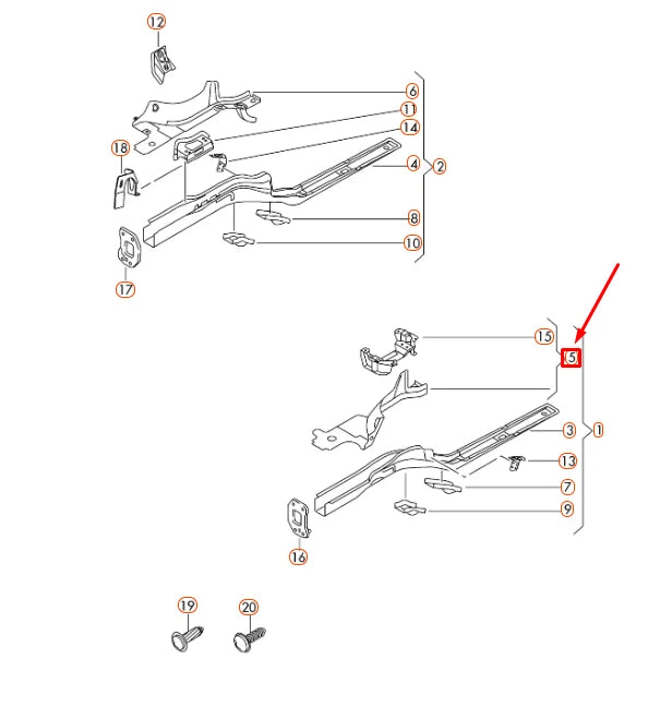 NEW AUDI A3 8P FRONT LEFT SLIDE MEMBER COVER PLATE 1K0804105D ORIGINAL