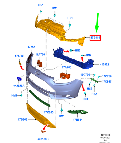 new ford focus mk3 c346 front bumper bracket reinforcement 1880910 original