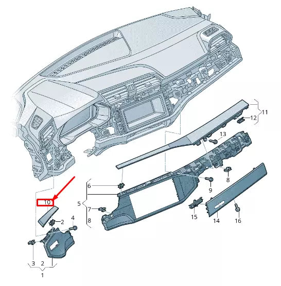 NEW AUDI Q3 F3 INSTRUMENT PANEL UPPER TRIM PANEL 83B853241VY1